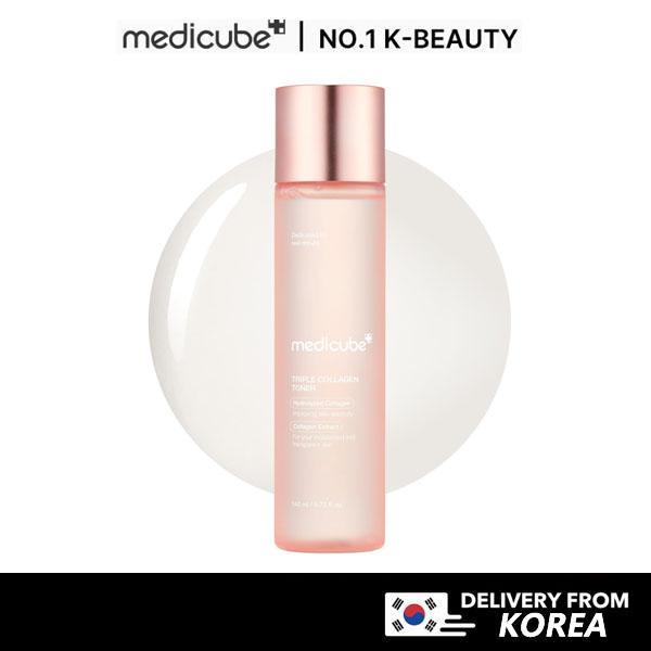 Medicube Triple Collagen Toner 140ml Hydrating Firming Essence Water for Anti-Aging Glow Korean Skincare