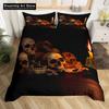 Black Skull Skeleton Bedding Set Paisley Floral Gothic Luxury Soft Bedding Set Bed Set Quilt Cover Twin Single Queen King Size