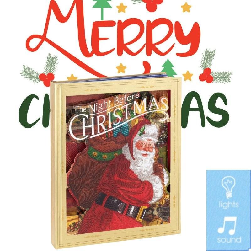 Enchanting Night Before Christmas Pop-up Book With Sound And Lights For Festive Decor