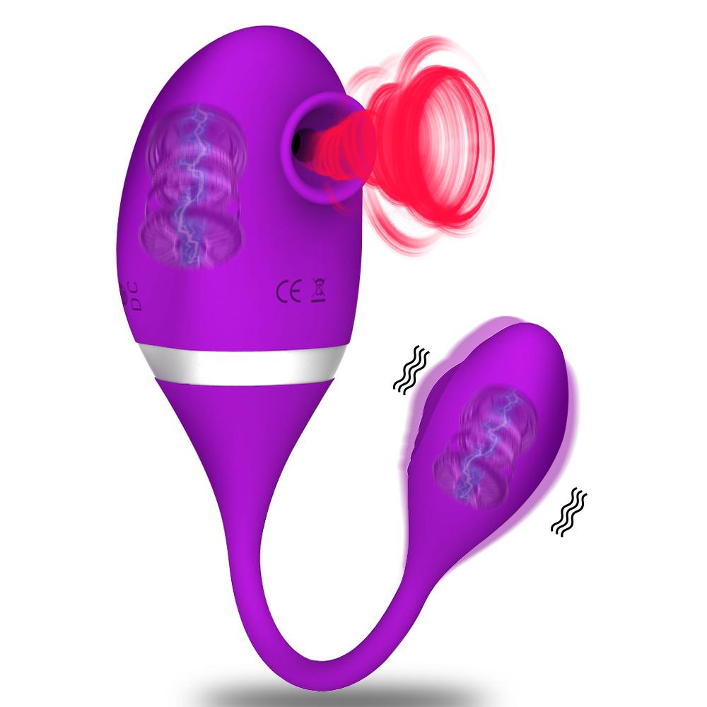 2 In 1 Clitoris Sucking Vibrator for Women Vibrating Egg Licking Oral Clit Vacuum Stimulator Female Goods Sex Toys for Adults