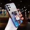 For Galaxy S26 Ultra Plus Case with Cartoon 3D Bear Stand Luxury Slim Gradient Plating Glitter Girls Stylish For Samsung Galaxy S26 + Ultra Back Cover