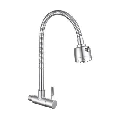 Upgrades Steel Kitchen Faucet Wall Mount Single Cold Tap 360 Rotation Kitchen Sink Faucet Simple Installation for House