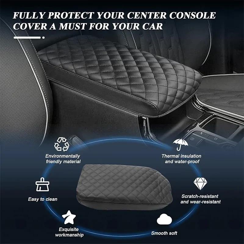 Car Leather Center Console Armrest Box Cover Protector Cushion Lid Waterproof For Kia Sorento MQ4 - Interior Accessories