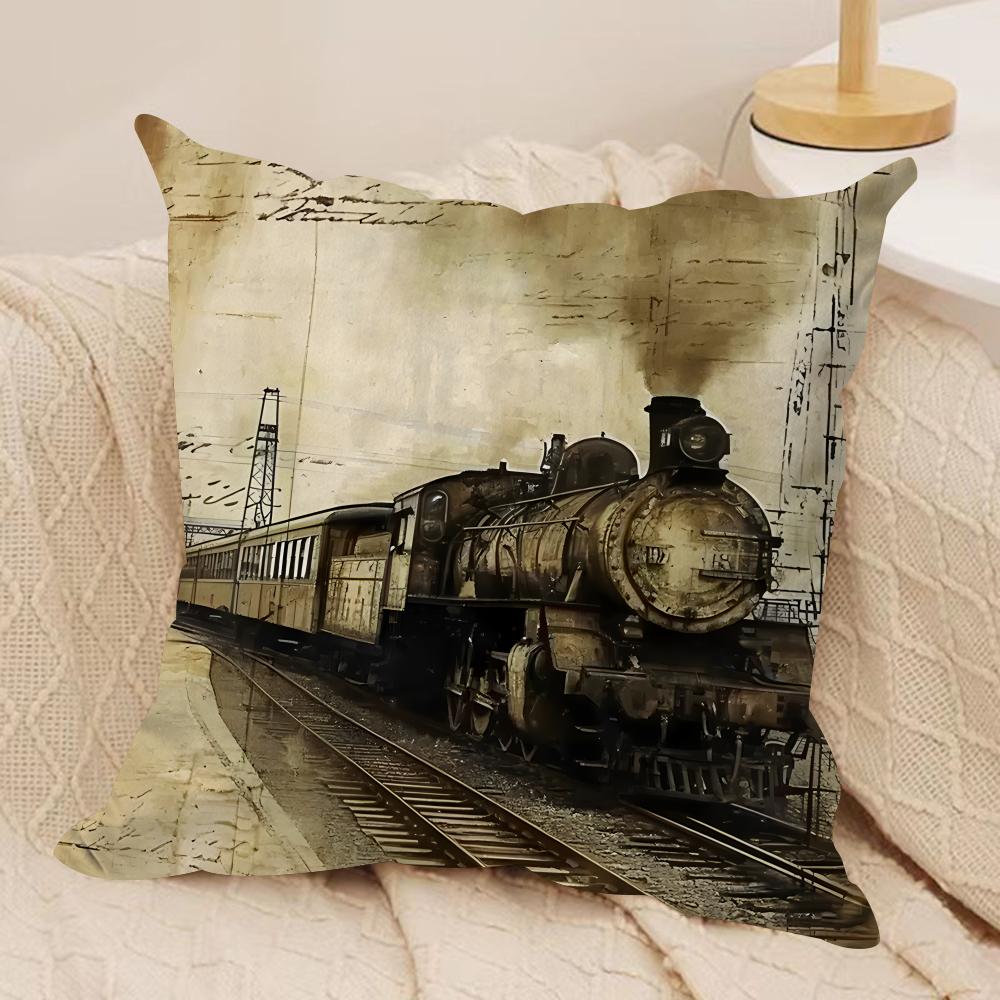 Retro Literature Art Cushion Cover Silky Short Plush Invisible Zipper Dustproof Sofa Pillow Case For Home Decor