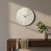 Round Marble Wall Timepiece Noiseless Home Decor Non Ticking for Hallway