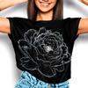 Soft Luxury Peony Flower Shirt, Pearlcore Floral Tee