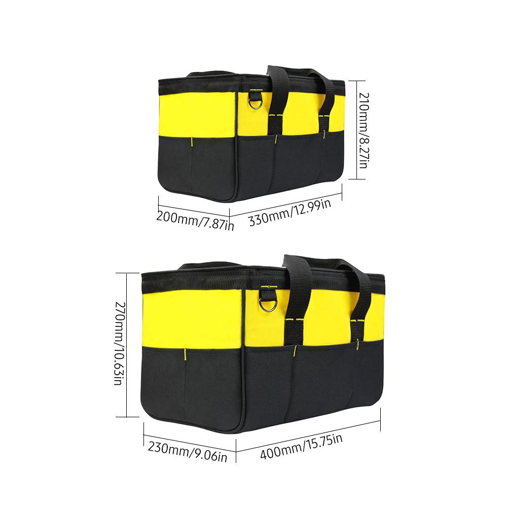 Multi-purpose Oxford Fabric Tool Bag Wide Mouth Zipper Bag Multifunction Utility Bag with Carrying