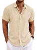 Men's Summer Linen-Style Short-Sleeve Loose Casual Beach Shirt
