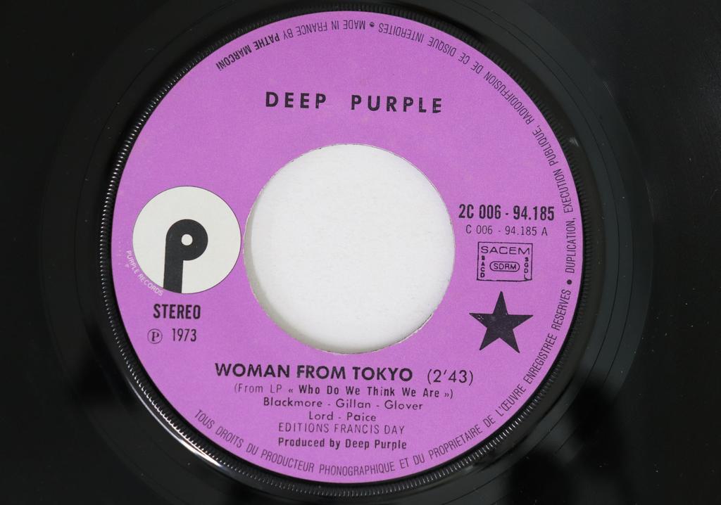 7-Zoll Schallplatte DEEP PURPLE Woman From Tokyo Black Night 2C00694185 PURPLE 1973 Frankreich Rock Gebraucht