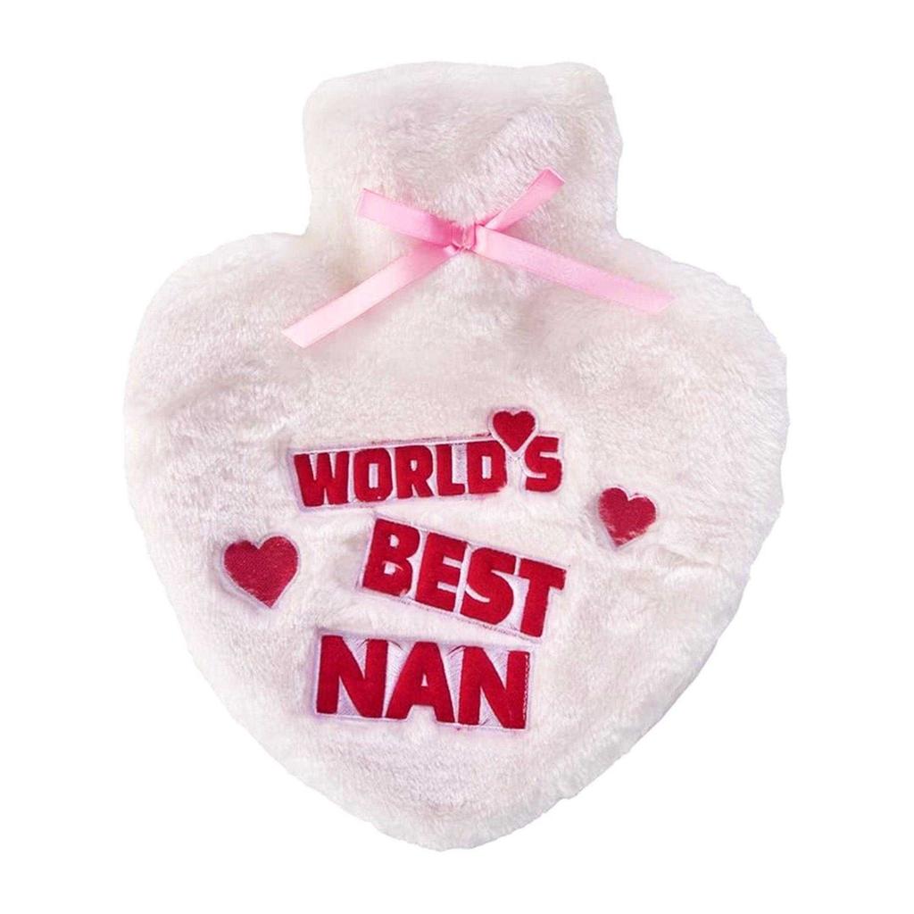 K Collection WorldÂ´s Best Nan Heart 1L Hot Water Bottle And Cover