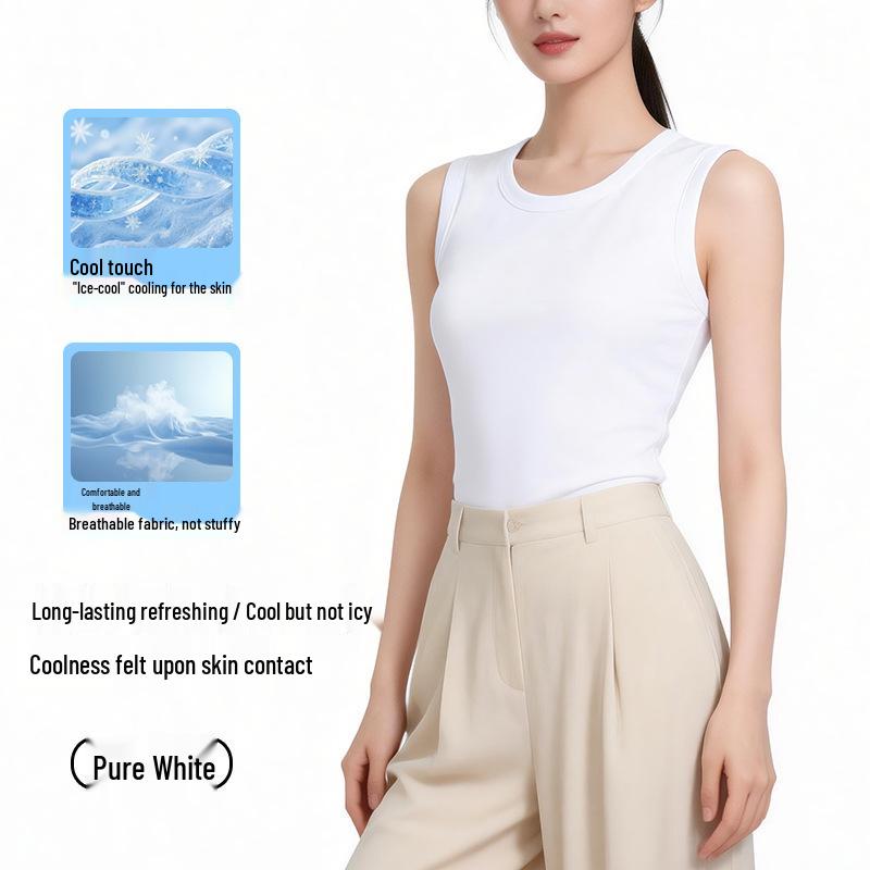 

Women s Soft Lyocell Tencel Vest - High Stretch, Cool, Solid Color, Casual Inner Top for Summer M (suggested for 90~105 jin)