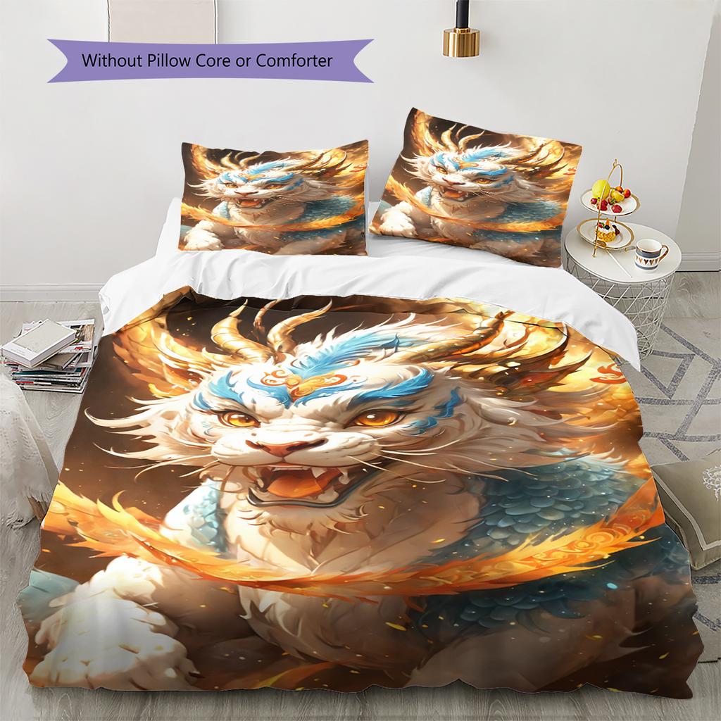 Set cu cuvertură și fețe de pernă cu model de desene animate Decorare casă Cadou de ziua de naștere (1 * husă de pilotă + 2 * fețe de pernă, fără miez)