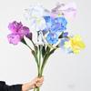 Real Touch Artificial Iris Flowers Handmade Fake Flower Faux Silk Iris Branch  Outdoor Garden Decor