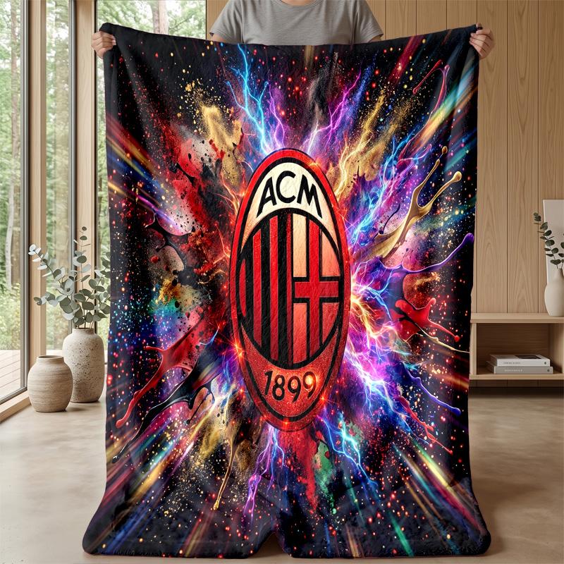 AC Milan Theme blanket Soft Flannel Blanket Plush Throw Blanket Cozy Sofa Bed Blanket for Home Decor