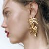 Metal Leaf Geometric Earrings Women's Exaggerated Vintage Classic Dangle Earrings Banquet Zircon AccessoriesZAA