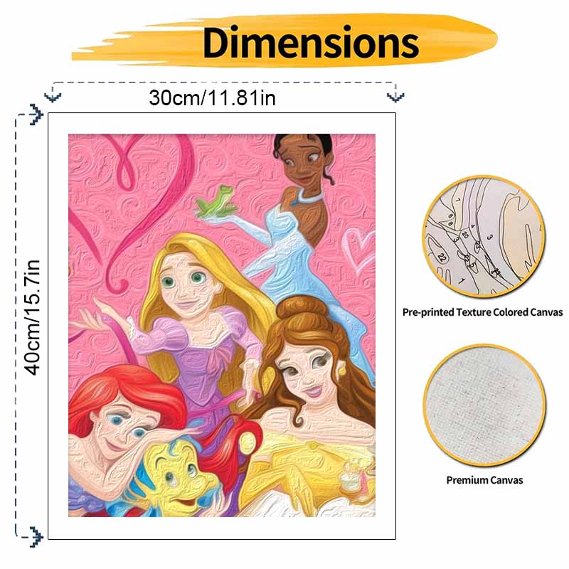 Disney Princess Paint By Number Kit Number Drawing Canvas DIY Picture Home Decor Disney Princesses Art Wall Decor For Living Room Gift