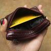 Genuine Leather Retro Coin Purse Card Holder Zipper Small Wallet Women Moneybags Mens Coins Pouch