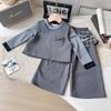 Girls' Korean Style Three-Piece Outfit: Fashionable Vest, Base Shirt & Long Pants for Autumn & Spring (AQB005)