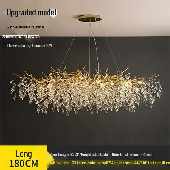 Elegant French Crystal Chandelier: K9 Aluminum Art Lamp for Living, Dining, and Bedroom