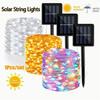 LED Solar String Lights Outdoor, Waterproof Solar Fairy Lights Copper Wire Solar Twinkle Lights for Tree Garden Party Wedding