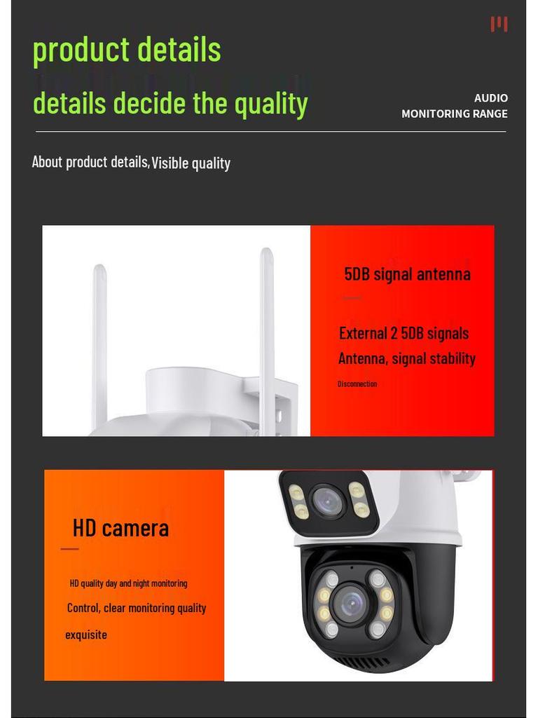 ICSEE Dual Lens 360° HD Night Vision Waterproof WiFi 4G Outdoor Surveillance Camera