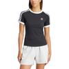 Adidas Women's 3 Stripes Slim Raglan T Shirt Black Melange IU2429