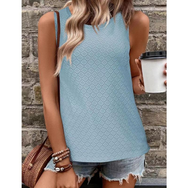Summer Women's Vest New Crew-neck Printed Vests T-shirt Tops Sleeveless Top