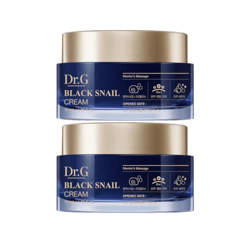 

[1+1] Dr.G Black Snail Cream 50ml × 2 – Repairing & Firming Snail Moisture Cream Duo Set