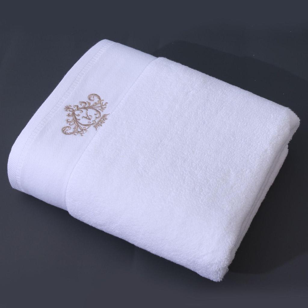 Pure Cotton Class A Soft Absorbent Embroidered Bath Towel - Luxurious, Thickened for Adults
