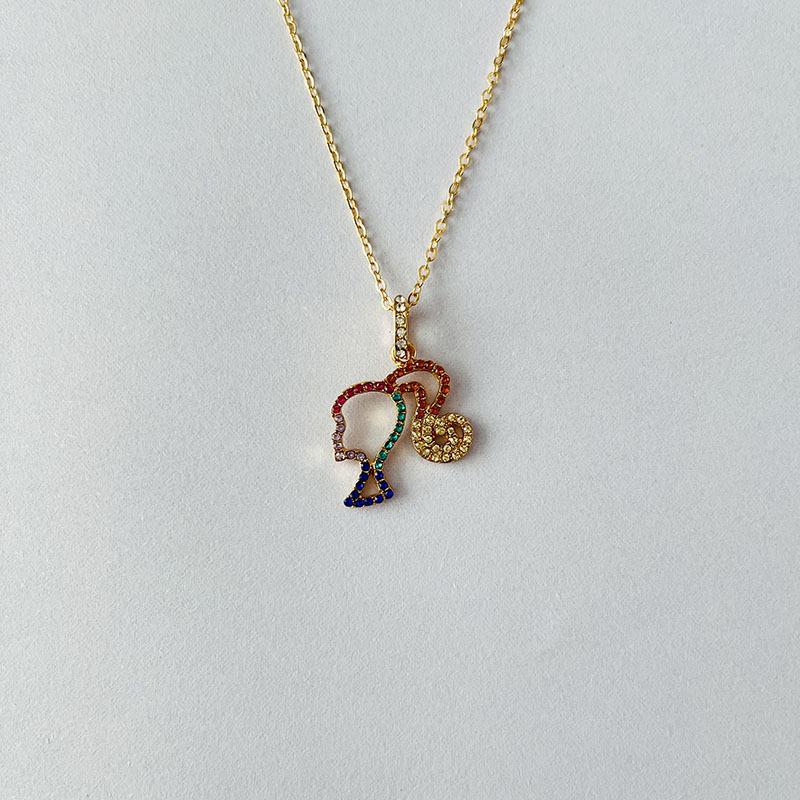 Barbie Prinses Peach Hart Hanger Ketting – Elegant, Licht Luxe Sleutelbeinketting