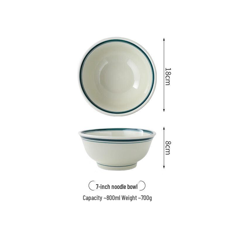 Sweet Elegant Retro Ceramic Ramen Noodle Bowl 7 inch