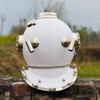 45.72 Cm White Marine Diving Helmet Deep Sea Scuba Diver Helmet with Wooden Base Nautical Boston Maritime Decor Gift