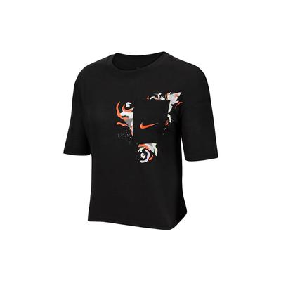 Sports Lifestyle Series Logo Round Neck Loose Short Sleeve T-Shirt Women Tops Black CZ8661-010