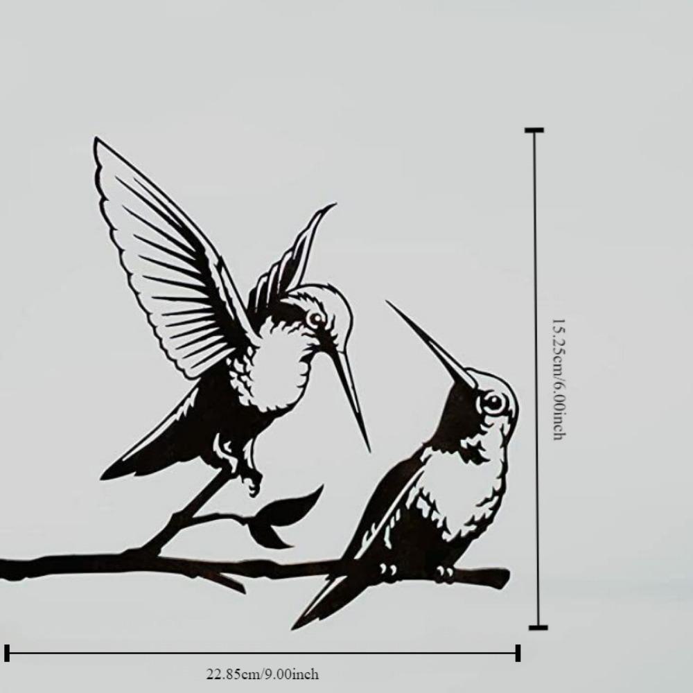 

Украшение «Пара колибри» Элегантное садовое искусство для заднего двора или дерева Красивое и причудливое уличное искусство для украшения вашего сада чёрный