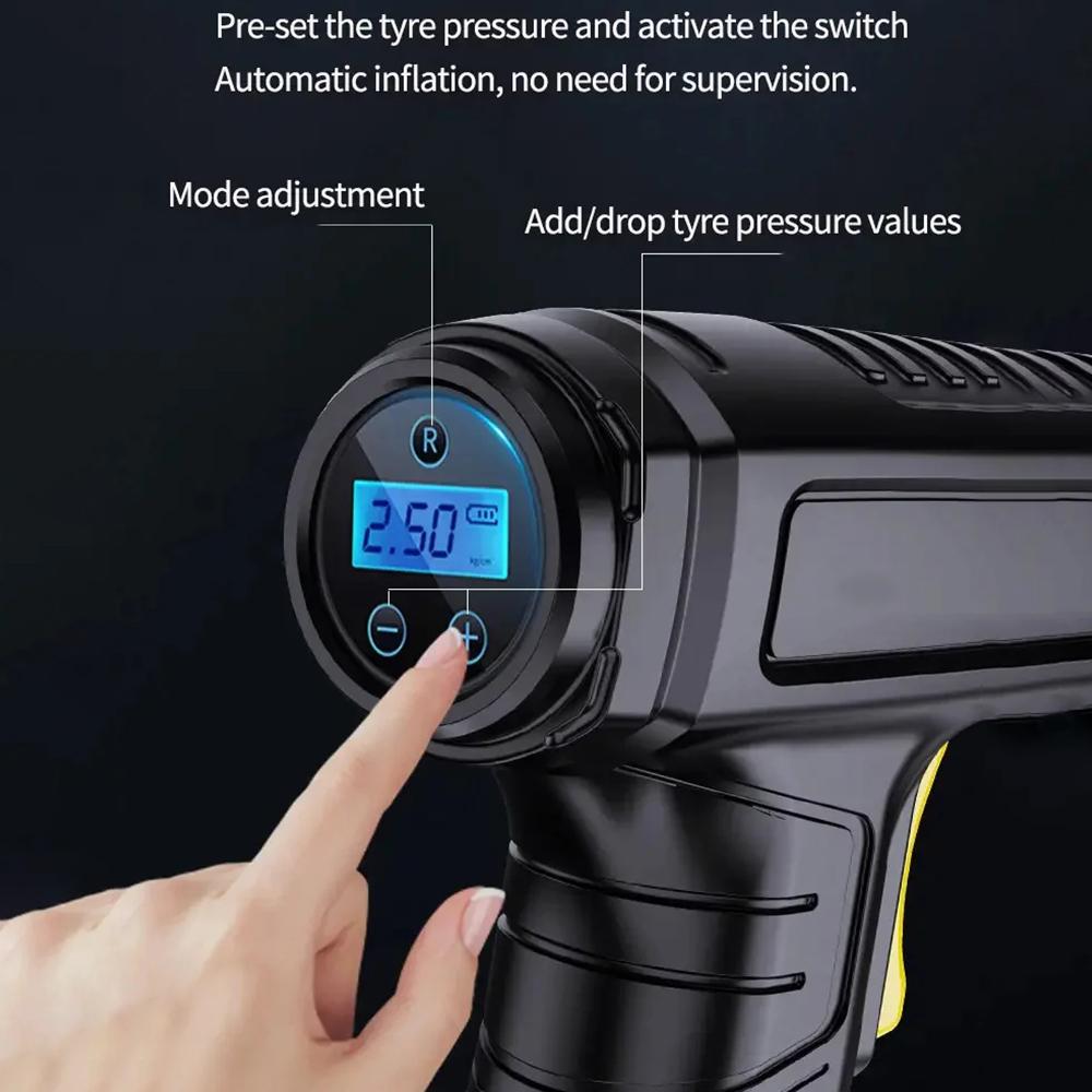 150PSI Electric Air Compressor Wireless/Wired Inflatable Pump Portable Air Pump Tire Inflator Digital for Car Bicycle Motorcycle