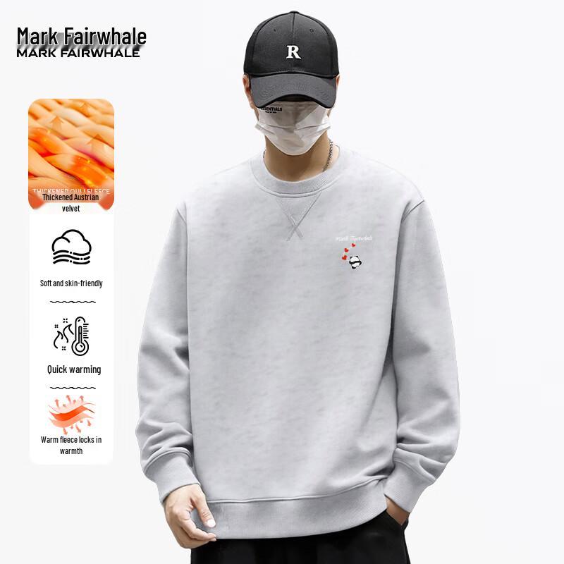Mark Hua Fei Men's Fleece-Lined Crew Neck Sweatshirt