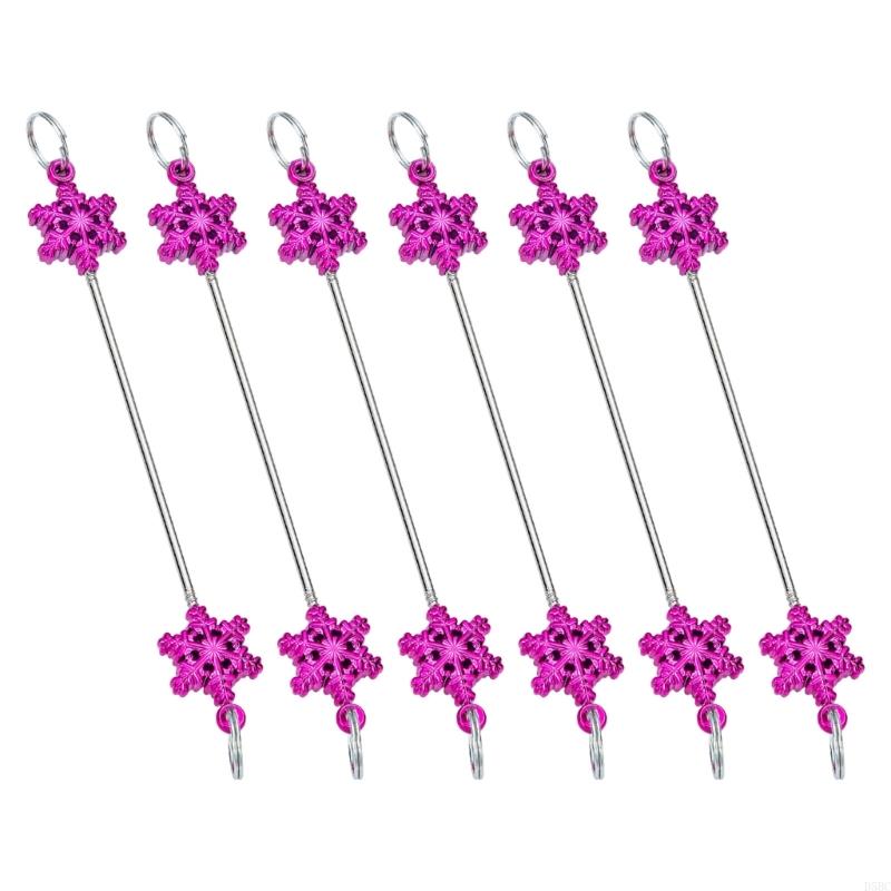 

Pack of 6 Metal Snowflake Ornament DIY Bead Crafts for Christmas Tree Holiday Homes Party Decoration сливовый