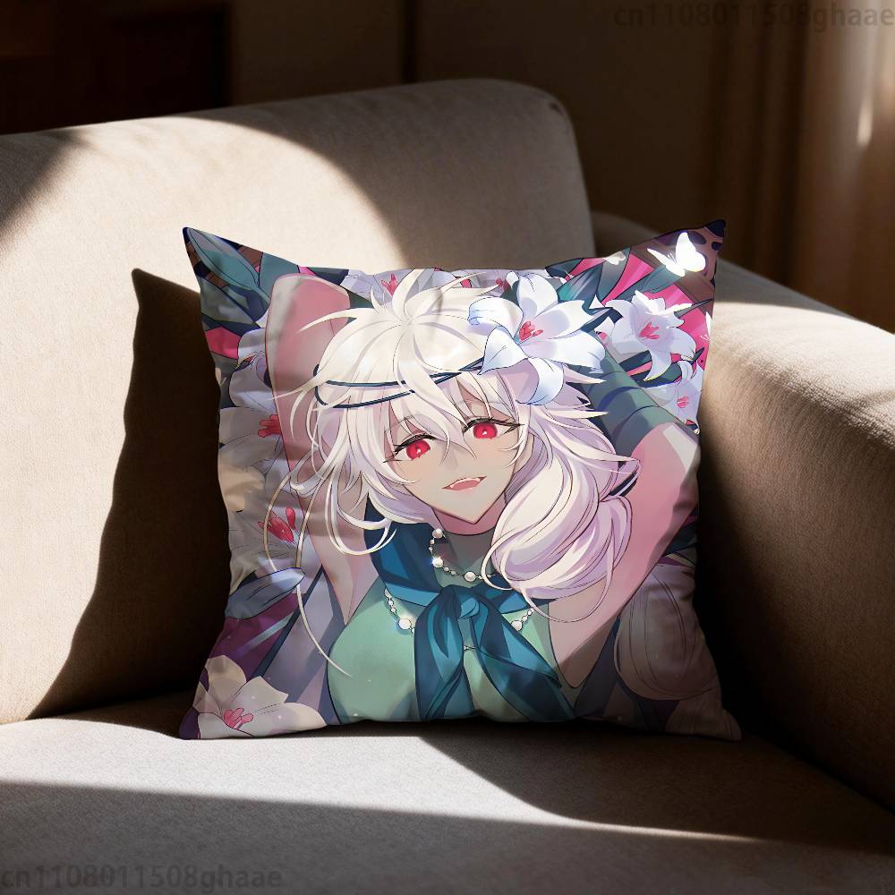 Run Kingdom White lily CCookie Pillow Case Antidustmite Pillowcase Invisible zipper silky short plush Sofa cushion cover