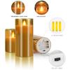 Golden Simulation Swing Flame LED Electronic Candle Three Piece Set Restaurant Bar Wedding Decorations