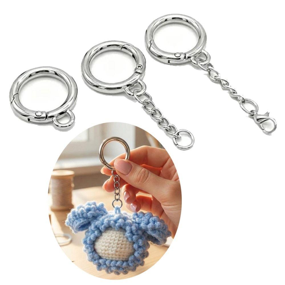 10Pcs Mirror Polish Keychains Keys Holder Spring Ring Clasp Keyring Split Ring DIY Key Chains
