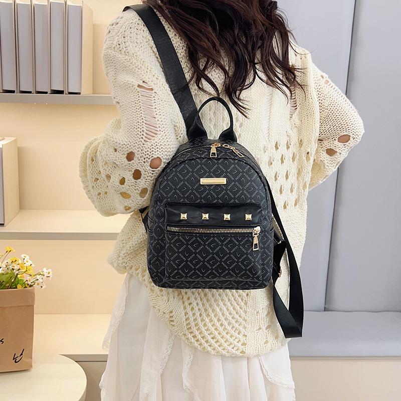 Backpack Spring Fashion Versatile College Student School Bag Women's Casual Large Capacity Printed Travel Backpack