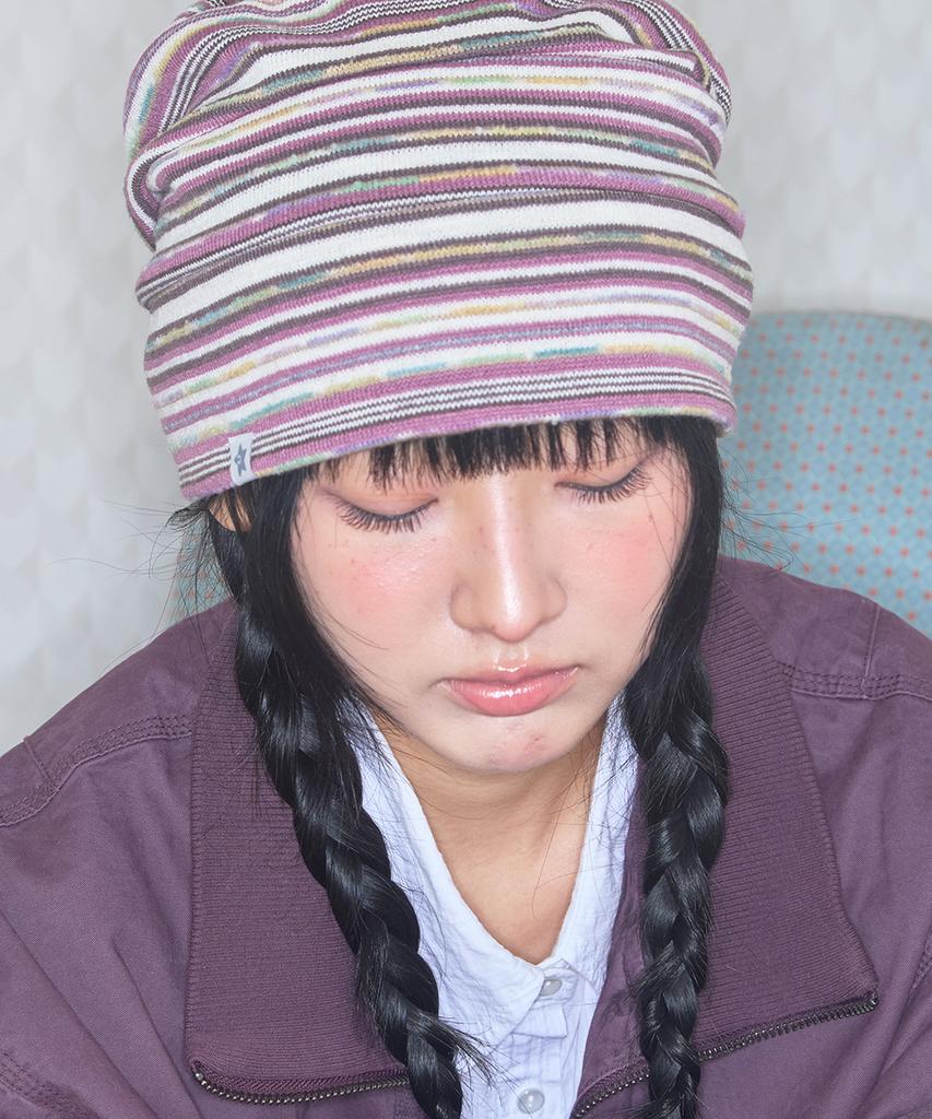 Kiibi Vintage Stripe Beanie Purple
