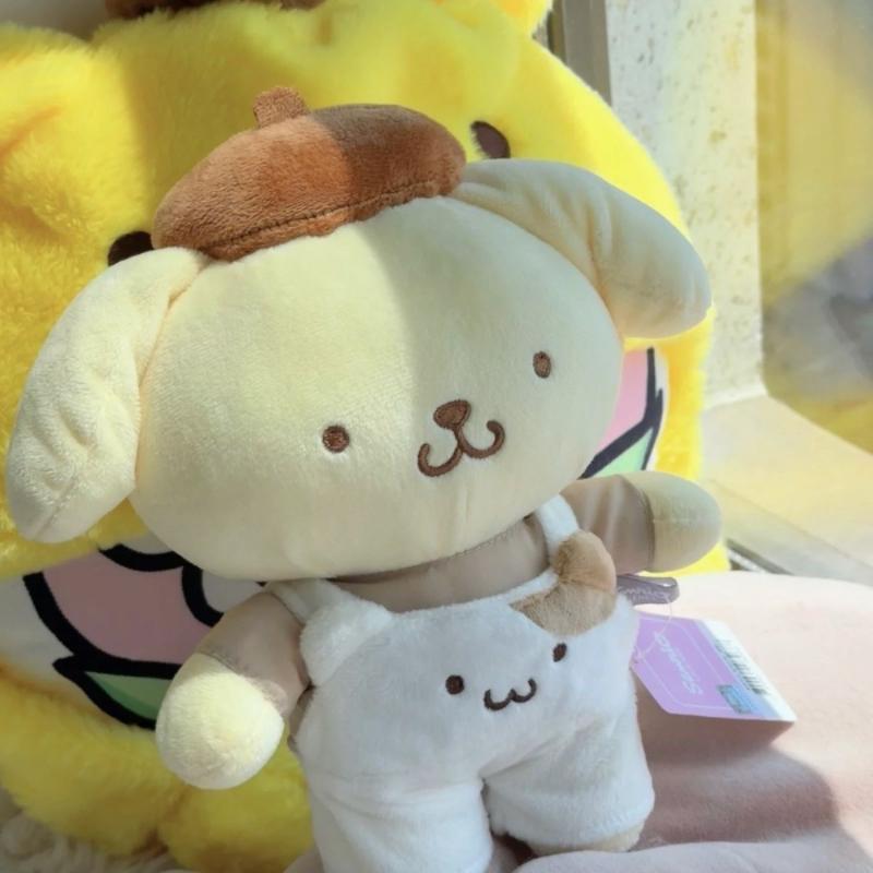 25cm Cartoon Pompompurin best Friends Overalls Series Plush Doll Pudding Dog cute Soft Stuff Doll Toy Room Decor Birthday Gifts