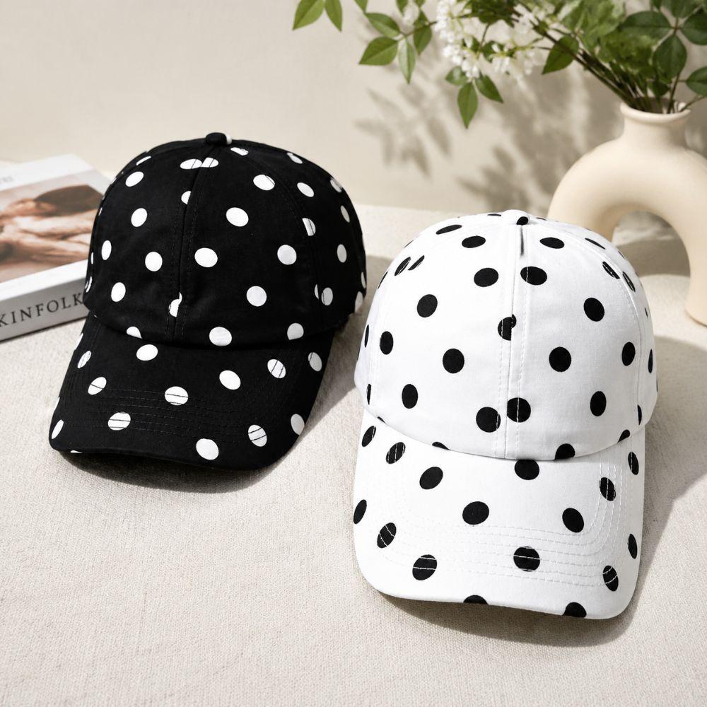 New Soft-top Polka Dot Baseball Cap Adjustable Sun Protection Sun Hat Lightweight Versatile Peaked Cap For Women Men
