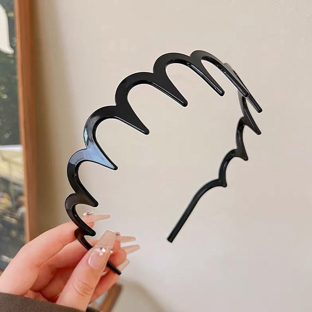 

1/2 шт. Волнистые нескользящие повязки на голову Женская мода Леопардовый принт Зубчатые Эластичные Пластиковые Черные Повязки для волос Девушки Волнистый Макияж Головной убор elastic