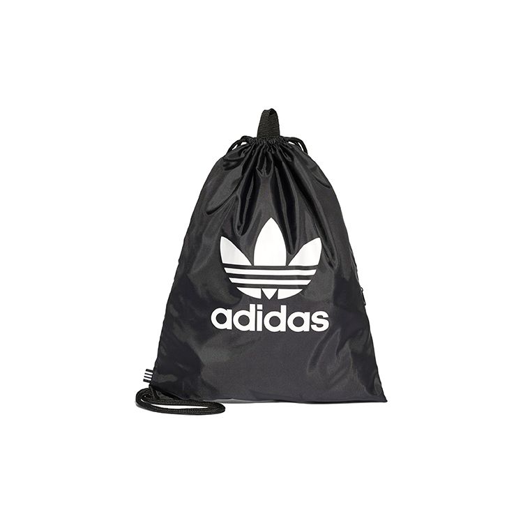 Adidas Originals Trefoil Gym Sack Large Logo Drawstring Sports Backpack Unisex Backpack Black BK6726 Black