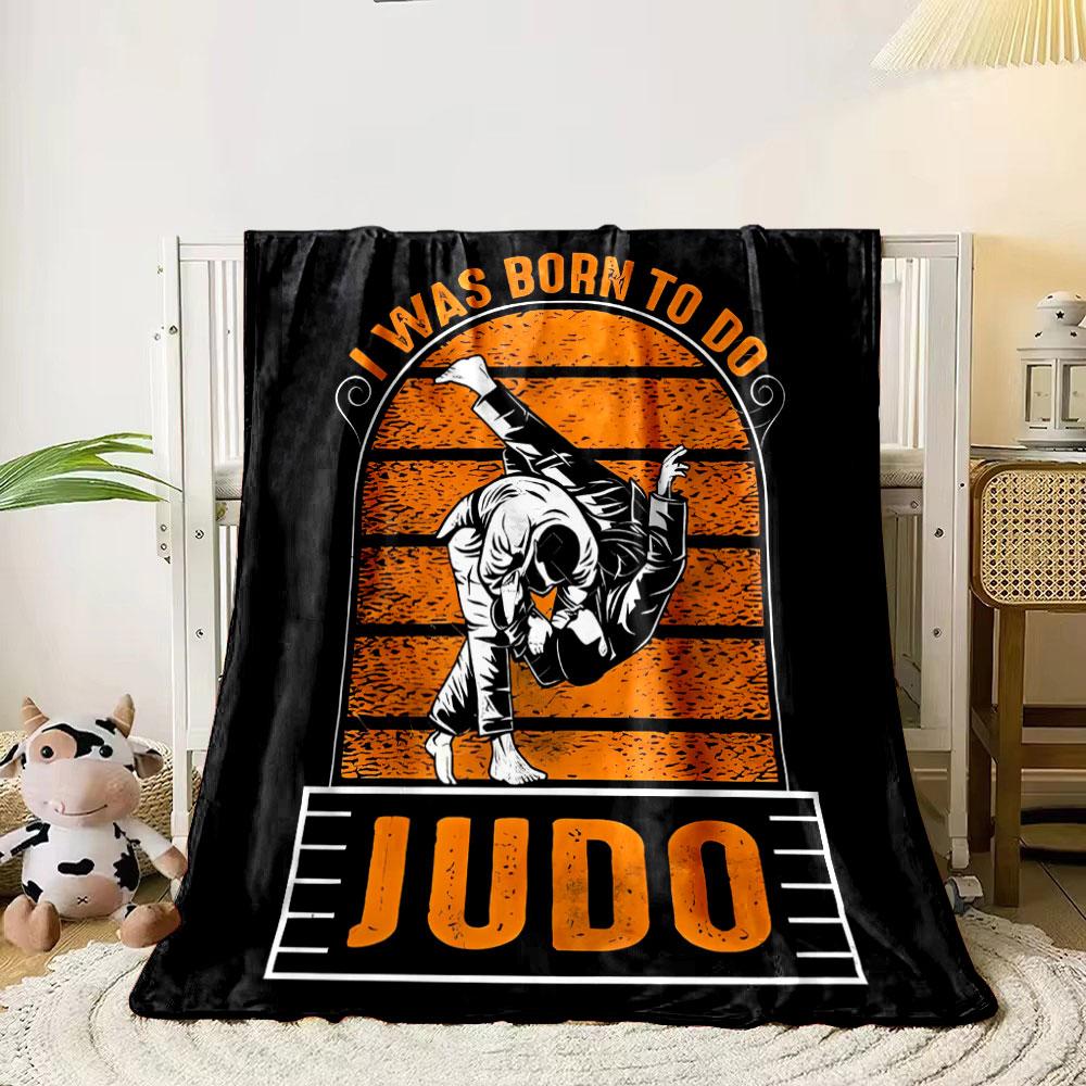 I Was Born To Do Judo Retro Style Throw Blanket bedroom Blanket for Livingroom Couch lunch break Soft throw for Friend's festival Gift