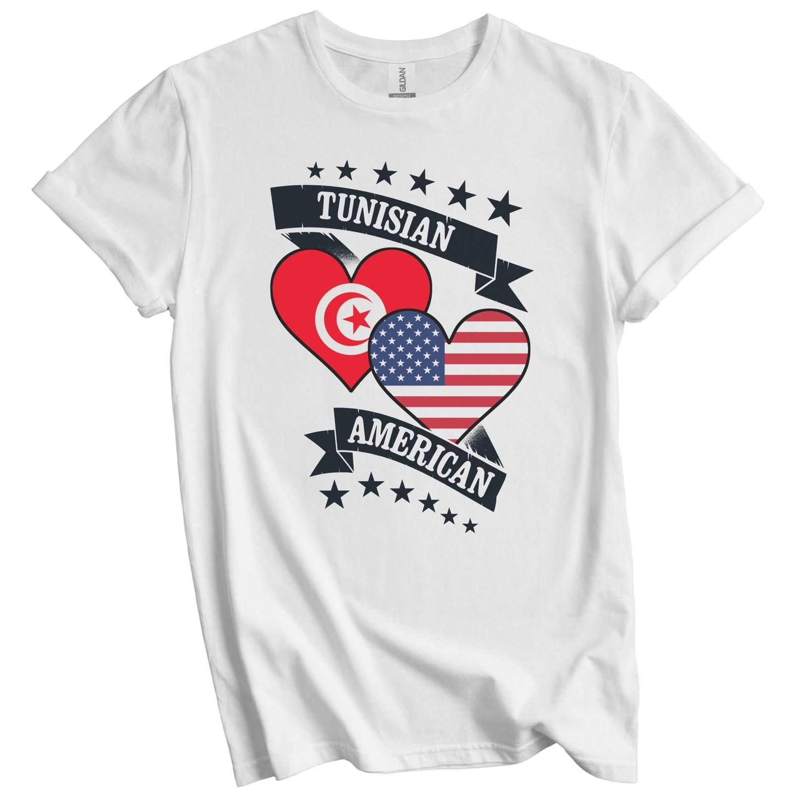 Tunisian American Heart Flags Tunisia America T-Shirt 3XL
