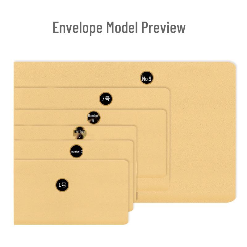 Set of 200 Kraft Paper Envelopes - Large, Medium, Small Sizes, Thick White & Yellow Receipt Pockets