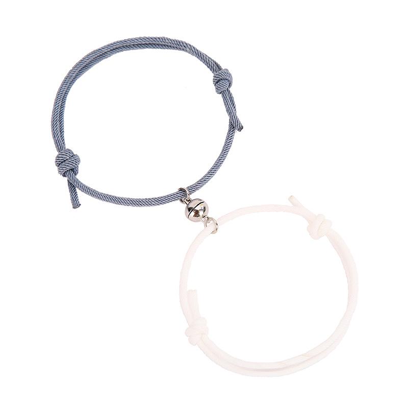 Milanese Magnetic Attraction Couple Bracelets - Pair of Simple Alloy Rope Jewelry